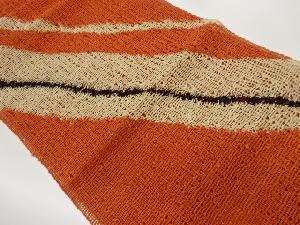 紗紬斜線模様織出し名古屋帯